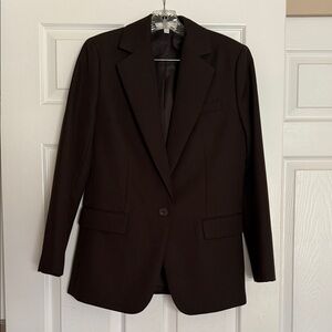 Banana Republic Dark Brown Boyfriend Wool Blazer 0